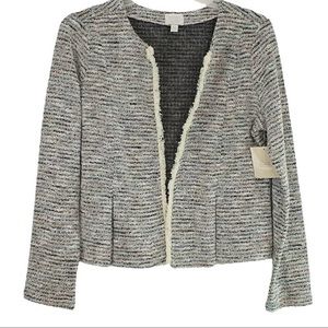 Women’s 14th & Union Knit Open Front Long Sleeve Cardigan With Fringe,Size L